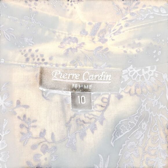 Pierre Cardin blue floral button down shirt. Size 10 - Picture 3 of 8